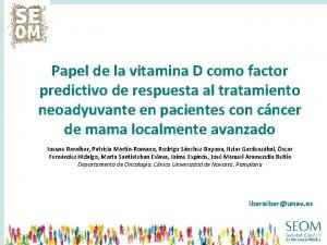 Papel de la vitamina D como factor predictivo