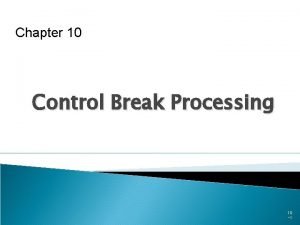 A control break field