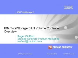 IBM Total Storage IBM Total Storage SAN Volume