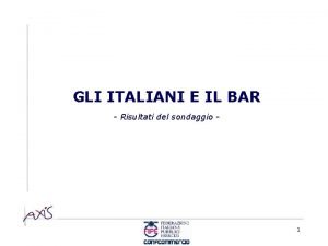 Gli italiani e il bar
