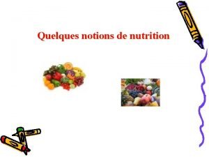 Quelques notions de nutrition La Pyramide Alimentaire Les