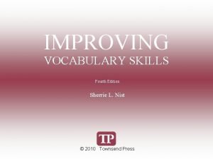 Improving vocabulary skills 4th edition