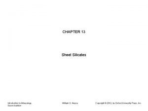 Sheet silicates