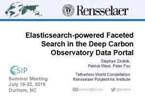 TWC Elasticsearchpowered Faceted Search in the Deep Carbon