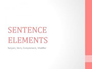 Element of sentence