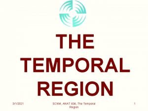 THE TEMPORAL REGION 312021 SCNM ANAT 604 The