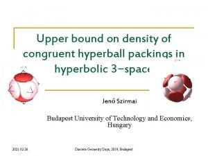 Upper bound on density of congruent hyperball packings