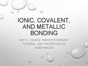 Ionic bonding kahoot
