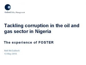Tackling corruption in the oil and gas sector