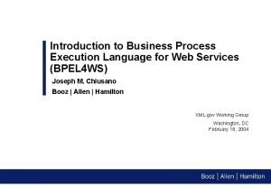 Business process execution language for web services
