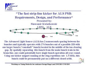 Advanced Light Source The fast stripline kicker for