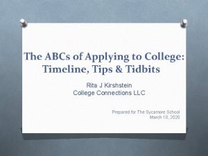 The ABCs of Applying to College Timeline Tips