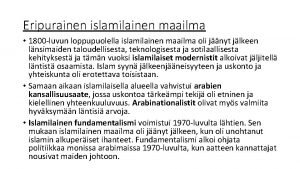 Eripurainen islamilainen maailma 1800 luvun loppupuolella islamilainen maailma