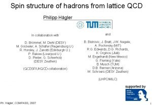 Spin structure of hadrons from lattice QCD Philipp