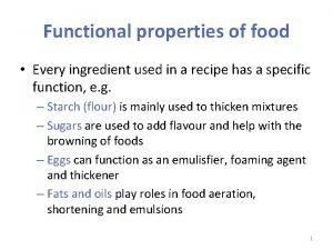 Functional properties examples