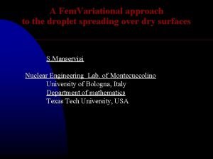 Variational approach in fem