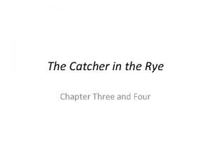 Catcher in the rye chapter 3