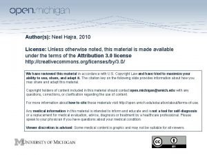 Authors Neel Hajra 2010 License Unless otherwise noted