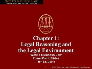 Chapter 1 Legal Reasoning and the Legal Environment