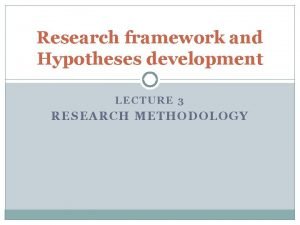 Research framework and definition of variables