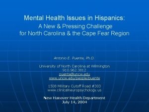 Mental Health Issues in Hispanics A New Pressing