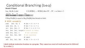 Beq in assembly language