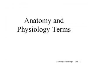 Anatomy and Physiology Terms Anatomy Physiology TM 1