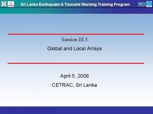Sri Lanka Earthquake Tsunami Warning Training Program Session