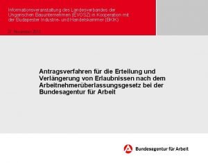 Informationsveranstaltung des Landesverbandes der Ungarischen Bauunternehmen VOSZ in