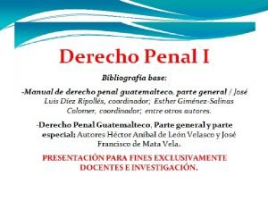 Derecho penal sustantivo