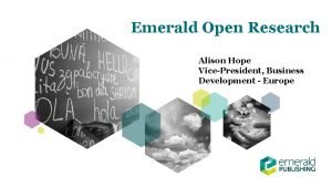 Emerald open research