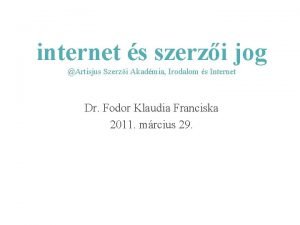 internet s szerzi jog Artisjus Szerzi Akadmia Irodalom