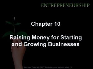Chapter 10 Raising Money for Starting and Growing