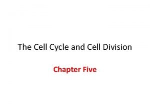 The Cell Cycle and Cell Division Chapter Five