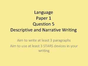 Paper 1 question 5 descriptive writing examples