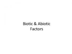 Venn diagram of biotic and abiotic factors