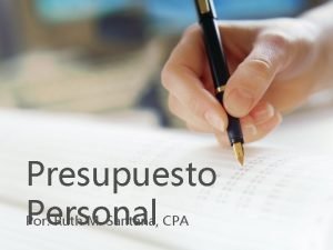 Presupuesto Personal Por Ruth M Santana CPA Presupuesto