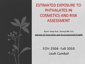 Phthalates in cosmetics