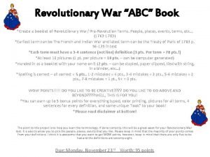 Abc revolutionary war