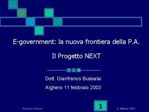 Egovernment la nuova frontiera della P A Il