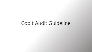 Cob It Audit Guideline Pentingnya Pengendalian Teknologi Informasi