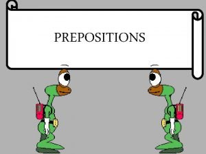 Object preposition list