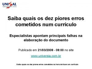 Piores curriculos