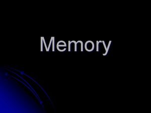 Modal model of memory