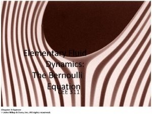 Bernoulli fluid flow equation