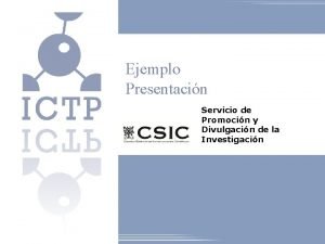 Ejemplo Presentacin Servicio de Promocin y Divulgacin de