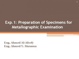 Metallographic examination