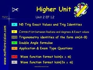 Higher maths exact value triangles