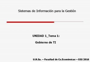 Sistemas de Informacin para la Gestin UNIDAD 1Tema