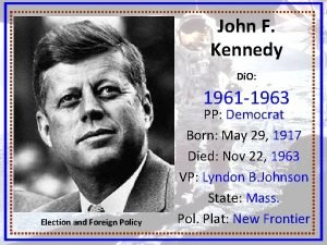 John F Kennedy Di O 1961 1963 Election